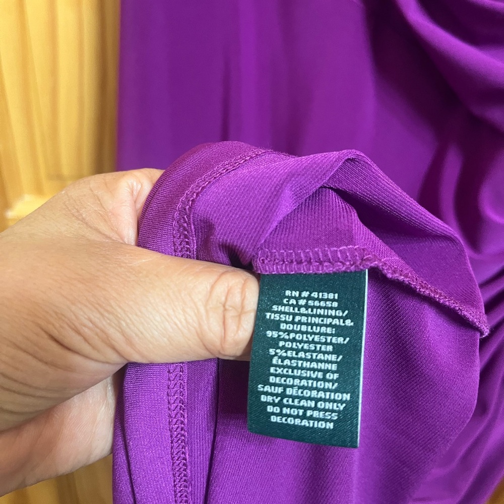 Ralph Lauren Purple Ruched dress front - Picture 7 of 7